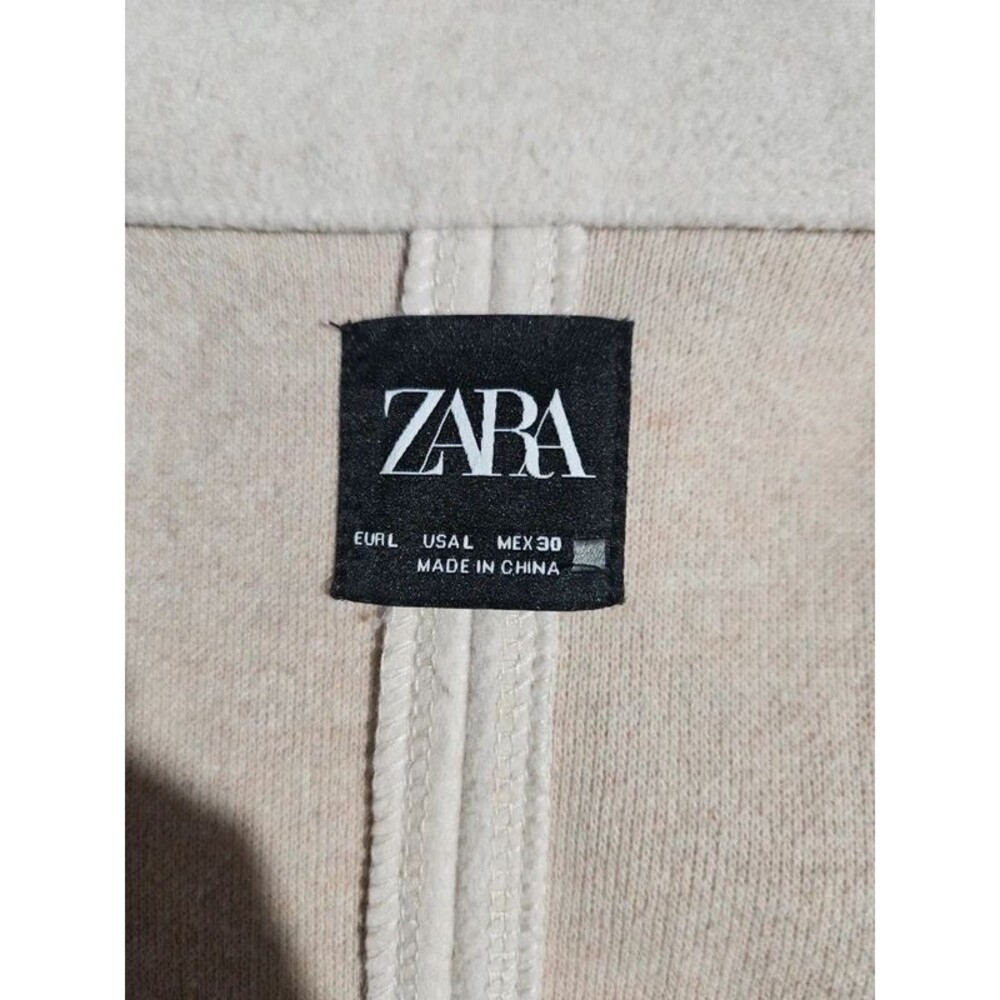 Zara Beige Open-Front Knit Coat - Picture 4 of 5